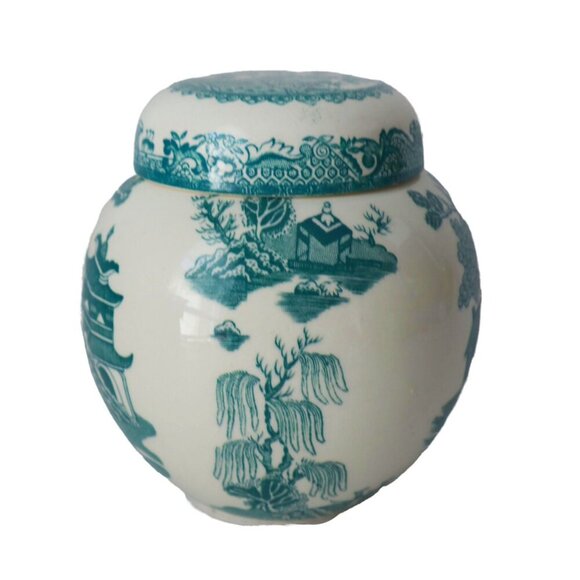 Vintage Ironstone Mason's Ginger Jar Teal Willow - Picture 3 of 6